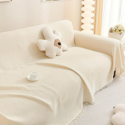 Tassel Sofa Throw Cover, Scratch-Resistant Sofa Cover, Multifunctional Breathable Sofa Slipcovers, Easy And Fashionable Couch Covers, Settee Cover for All Seasons