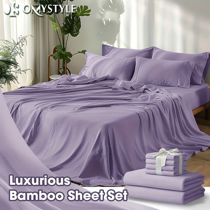Premium 2000TC Cooling Sheet Set - Y Bamboo Bed Sheet Set - Ultra Soft Queen Size Sheet Set for Hot Sleepers, Light Beige-Friendly, 16 Inch Deep Pocket - Shrink, Fade Wrinkle Resistant