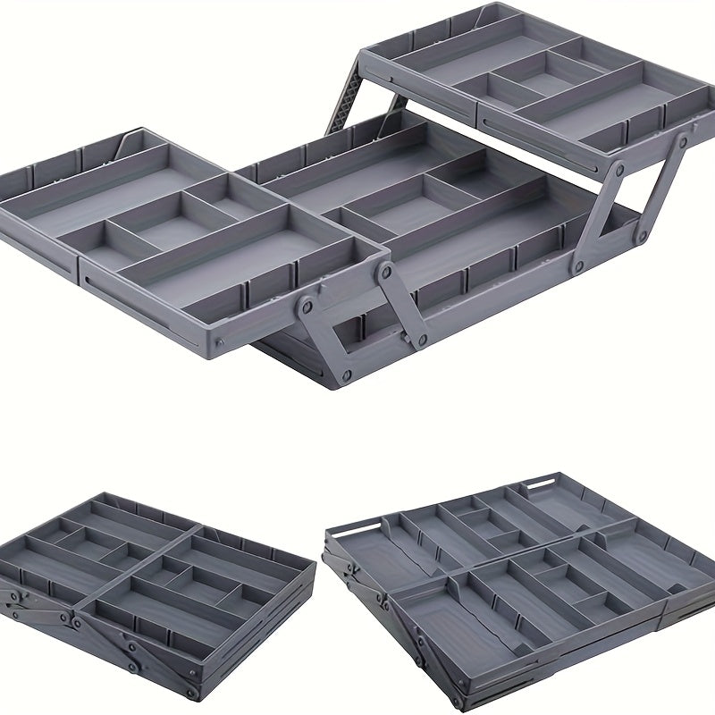 A Collapsible Drawer Storage Box, Two Rows and Three Layers, with New ABS Material, Desk & Drawer Organizer for Home Storage
