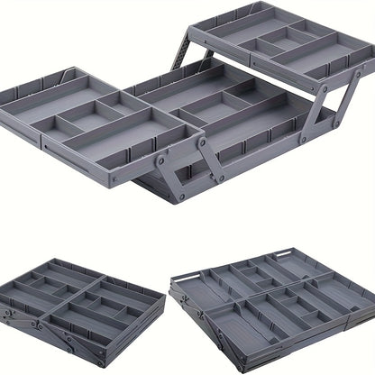 A Collapsible Drawer Storage Box, Two Rows and Three Layers, with New ABS Material, Desk & Drawer Organizer for Home Storage
