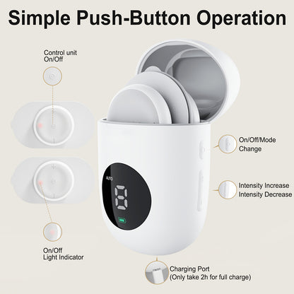 Rechargeable Cordless TENS EMS Muscle Stimulator, 6 Professional Modes 16 Intensity Levels, Full Body Therapy Massager, Portable Recovery Device, Gift for Parents Fitness Lovers