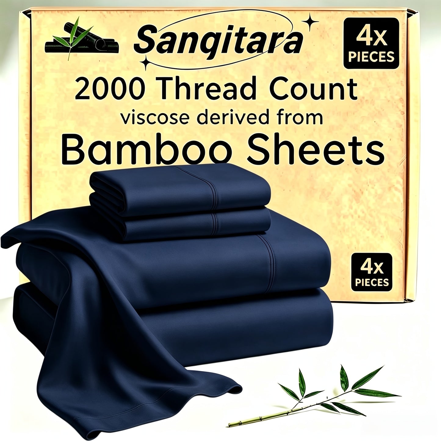 Cooling Bed Sheet King Sets Suitable for Hot Sleepers - Luxurious Ultra-Soft Bamboo Blend Sheets with Deep Fitted Base, King & Queen Size Cooling Bedding for Heavy-Sided Mattresses, Machine Washable (Pink/Grey), Christmas Decor
