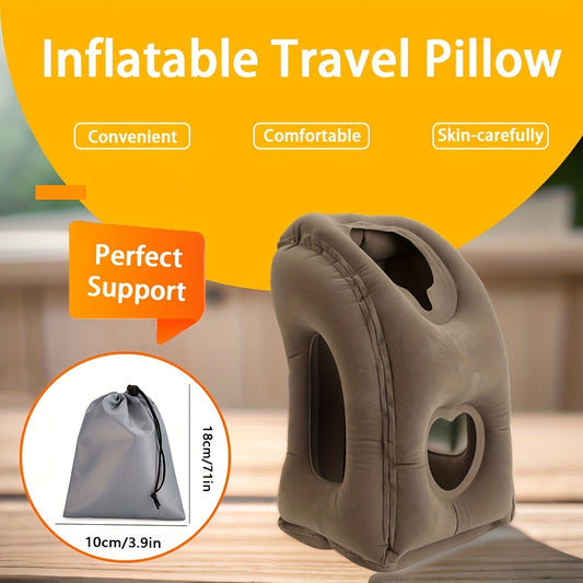 Inflatable Travel Air Pillow for Sleeping to Avoid Neck and Shoulder fatigue, Comfortably Support Head and Lumbar, Used for Airplane, Car, Bus and Office