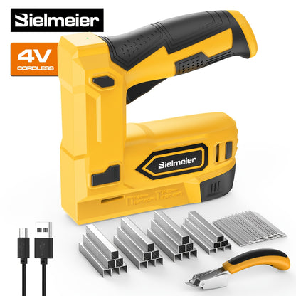 Bielmeier 20V/4V Cordless 2-in-1 Stapler/Nailer, Brad Nailer Without Compressor And Cord, Lightweight Design, with Safety Striker Guard, Battery&Charger, 1600/2000 Nails And Staples, for Carpentry And Upholstery & Perfect Gifts for DIYers