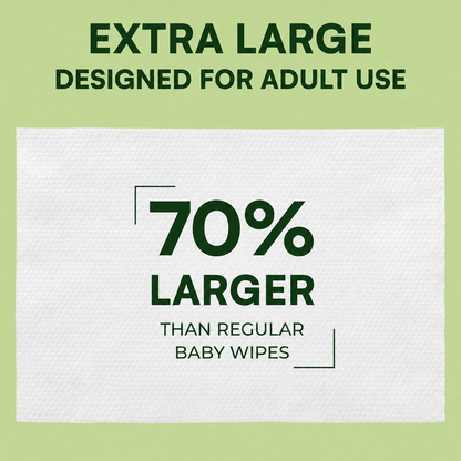 Extra Large Wet Wipes for Adults and Elderly Soft Cucumber Scent – 4 Packs of 60 (240ct) Soft, Thick, 8"x13" Disposable Bathing Wipes for Incontinence and Personal Care