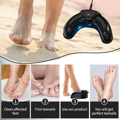 Nail Light Therapy Device FDA Cleared 470nm 910nm Dual Wavelength Toenail Fungus Laser Cleaning Machine Onychomycosis Home Treatment Portable Nail Care Device