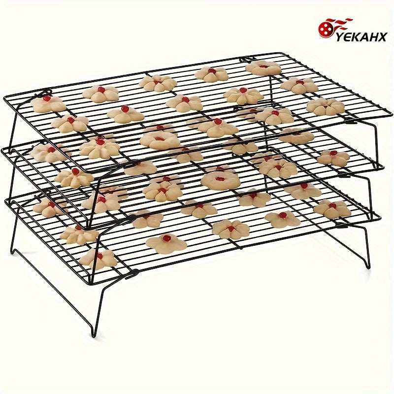 Set of 3, Collapsible And Stackable Cooling Racks for Baking, Essential Kitchen Tools And Gadgets, Perfect for Father'S Day Gifts