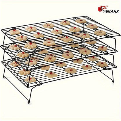 Set of 3, Collapsible And Stackable Cooling Racks for Baking, Essential Kitchen Tools And Gadgets, Perfect for Father'S Day Gifts