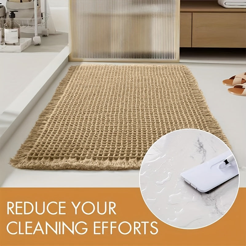 Super Absorbent Non-Slip Bath Mats for The Bathroom Floor, Featuring Tassels And a Backing, Ultra-Soft And Machine Washable