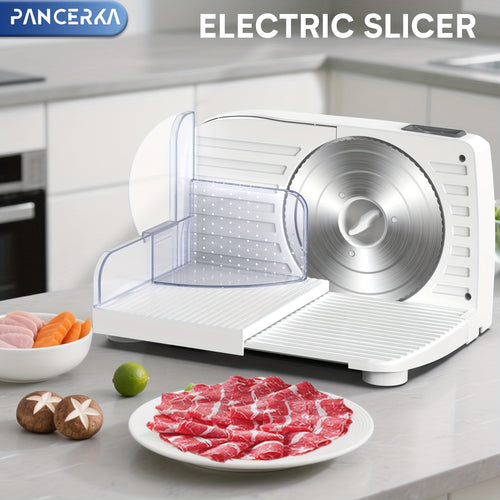 PANCERKA 1pc Electric Meat Slicer, 0-15Mm Adjustable Thickness, Suitable for Home And Commercial Use, Cutting Deli Food, Meat, Vegetables, Fruits, Lamb Slicer/Meat Cutter/Electric Bread Slicer/Meat Slicer Machine/Halloween & Christmas Gift