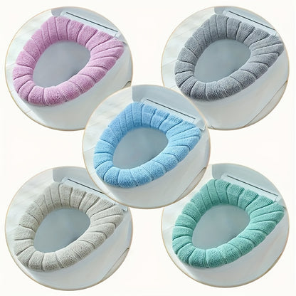 5pcs Set of Value Offers, 31Cm (12.2 Inches) Soft Toilet Seat, All-Inclusive Design, Machine Washable And Easy to Remove, Applicable to a Variety of Sizes, The Fabric Is Soft And Skin-Friendly, Elasticity Is Good!