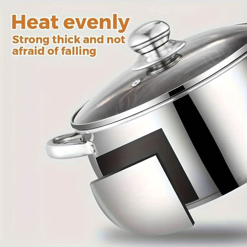 Premium Stainless Steel Pot for Safe & Healthy Cooking, Apple Pot Soup Pot with Heat-Resistant Handles, Dishwasher-Safe Cookware for Easy Cleaning, Versatile Cookware for Everyday Kitchen Use