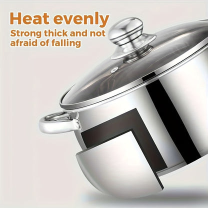 Premium Stainless Steel Pot for Safe & Healthy Cooking, Apple Pot Soup Pot with Heat-Resistant Handles, Dishwasher-Safe Cookware for Easy Cleaning, Versatile Cookware for Everyday Kitchen Use