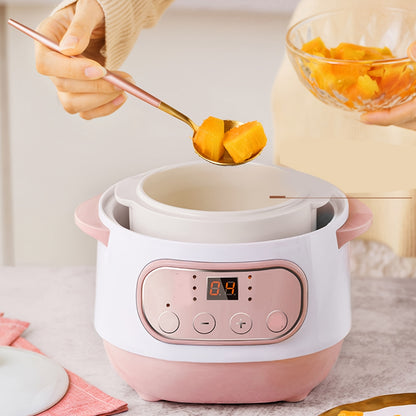 Ceramic Stew Pot, Anti Dry Burn Ceramic Cooker with 24H Intelligent Reservation, 1L, for Porridge Rice Soup