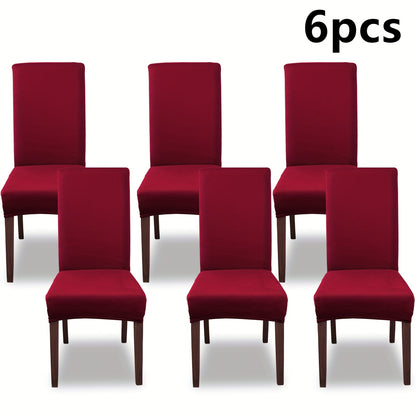 4pcs/6pcs Sliky Fiber Fabric Elastic Home Kitchen Chair Covers, 4/6pcs Set Milk Elastic Home Kitchen Dining Chair Slipcover, Chair Cover, Furniture Protector for Wedding Office Living Room Hotel, Home Decoration, Wedding Season