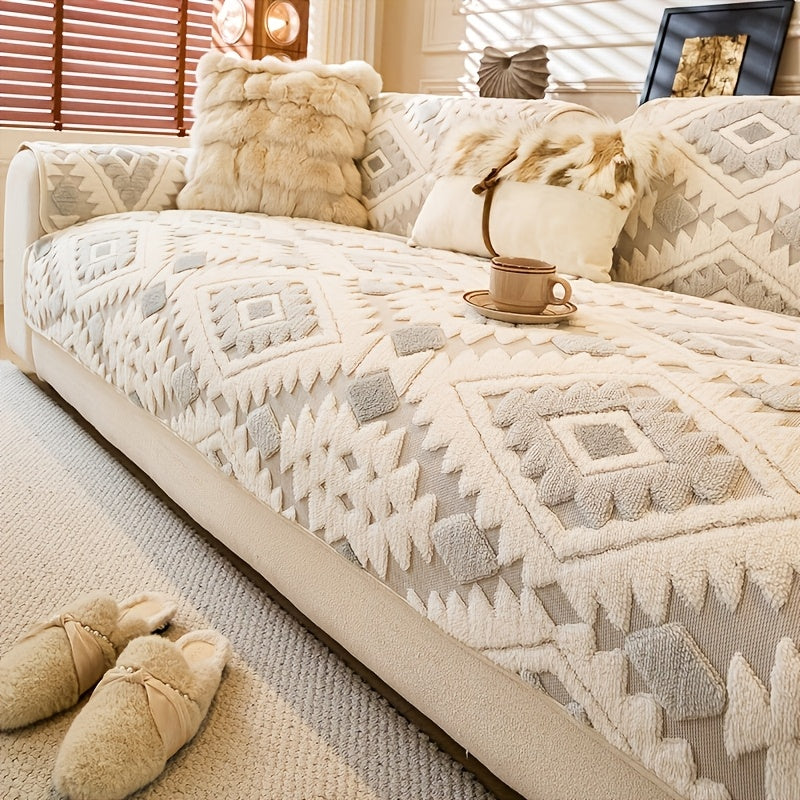 A Single Thick Plush Sofa Made from Pet-Friendly Material, Featuring a Non-Slip Design And Machine-Washable Protective Cover, Ideal for Decorating Homes in Offices, Bedrooms, Living Rooms, And Other Sofa Areas
