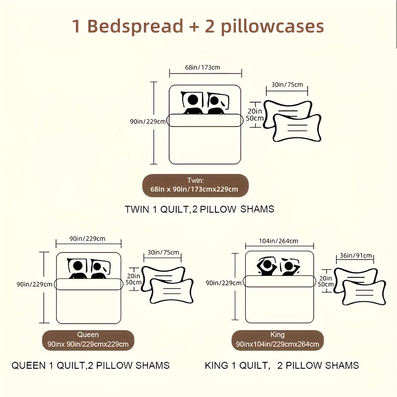 3pcs Sweet Pink Quilted Bedspread Set, Floral Patchwork Print, Includes 1 Bedspread And 2 Pillowcases, Machine Washable, All Seasons Available, Soft, Breathable And Comfortable Bedroom Dormitory Decoration Bedding Set