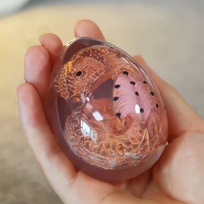 Transparent Resin Statue Dragon Egg Dinosaur Souvenir Craft Home Decor Birthday Christmas New Year Gifts