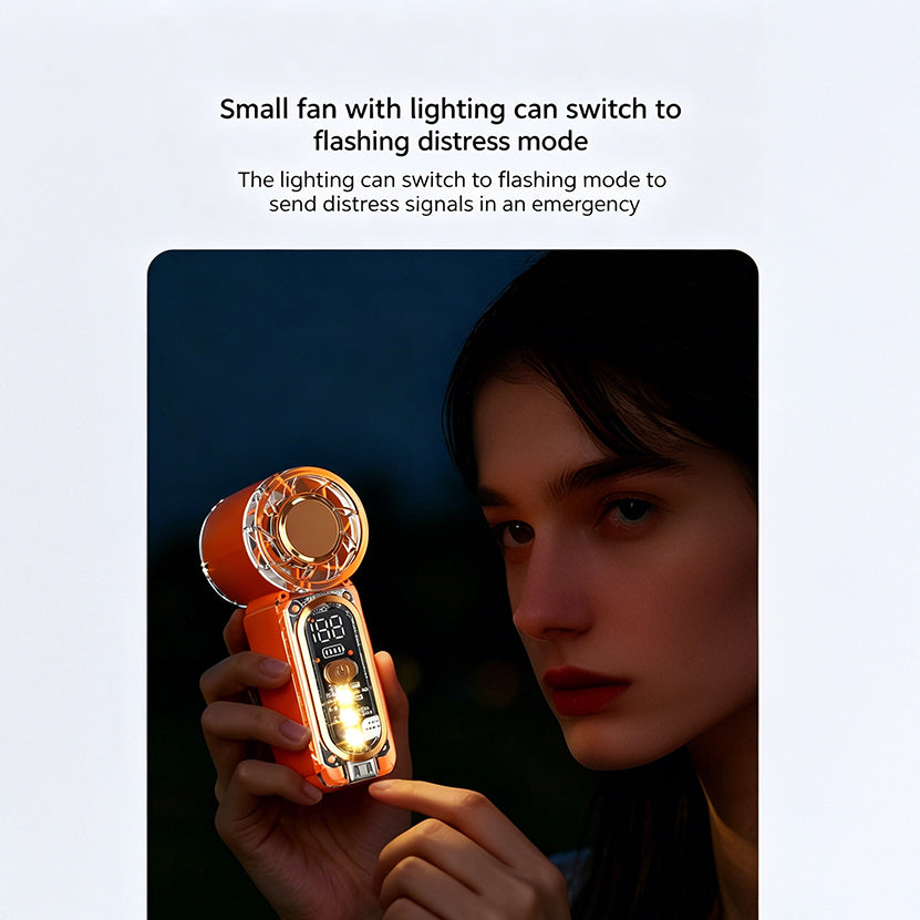 2 Pack Mini Handheld Fan, Compression Small Wind Cannon with SOS Mode, Lightweight Design, 22000 Rpm High speed Wind, 100 Gear Stepless Adjustment, Long Battery Life, Low Noise Pocket Fan, a Variety of Color Schemes Optional, Essential for Outdoor Camping