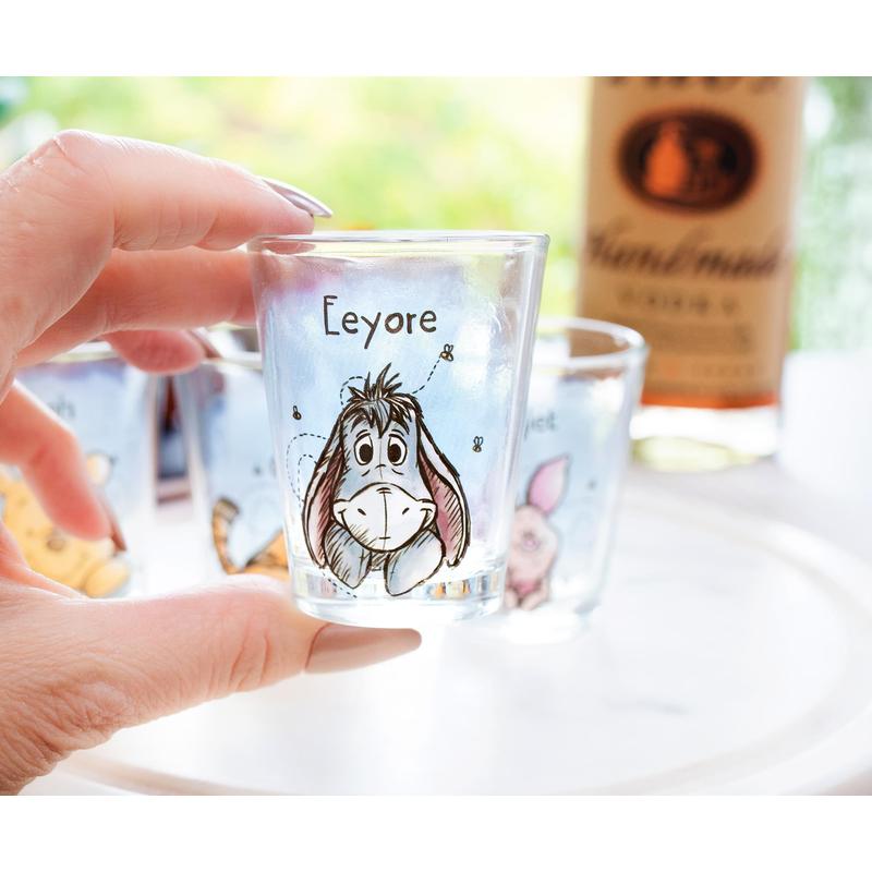 Disney Winnie The Pooh Character Portraits 2-Ounce Mini Shot Glasses | Set of 4