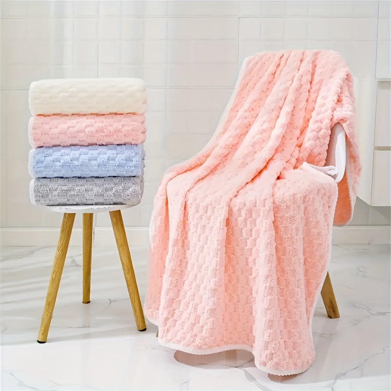 4-Pack Waffle Weave Ultra-Soft Bath Towels, Super Absorbent Quick-Dry Microfiber Towels for Adults, Quick-Drying Textured Towels, Soft Spa and Gym Travel Towels, Durable Material, Suitable for Daily Use - 80%, 20% Polyamide