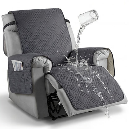 1pc Recliner Cover Sofa Cover, With Pocket Anti Slip Sofa Cushion, Pet Furniture Protective Cover, Quilted Sofa Recliner Cover With Elastic Band, Sofa Protective Cover, Sofa Accessories, Easy To Install, Spring And Summer Home Decoration