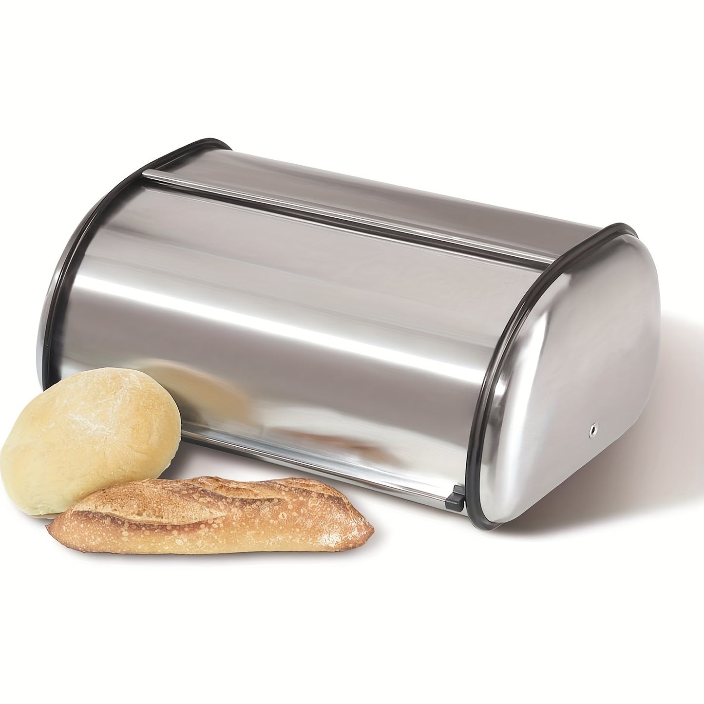 13 "Stainless Steel Roll Top Bread Box, Suitable for Countertop Bread Storage Containers with Stainless Steel Lid - Fresh And Insect Resistant, Can Hold Multiple Large Breads And Other Baked Goods Including Bagels Muffins, Fruit, Etc