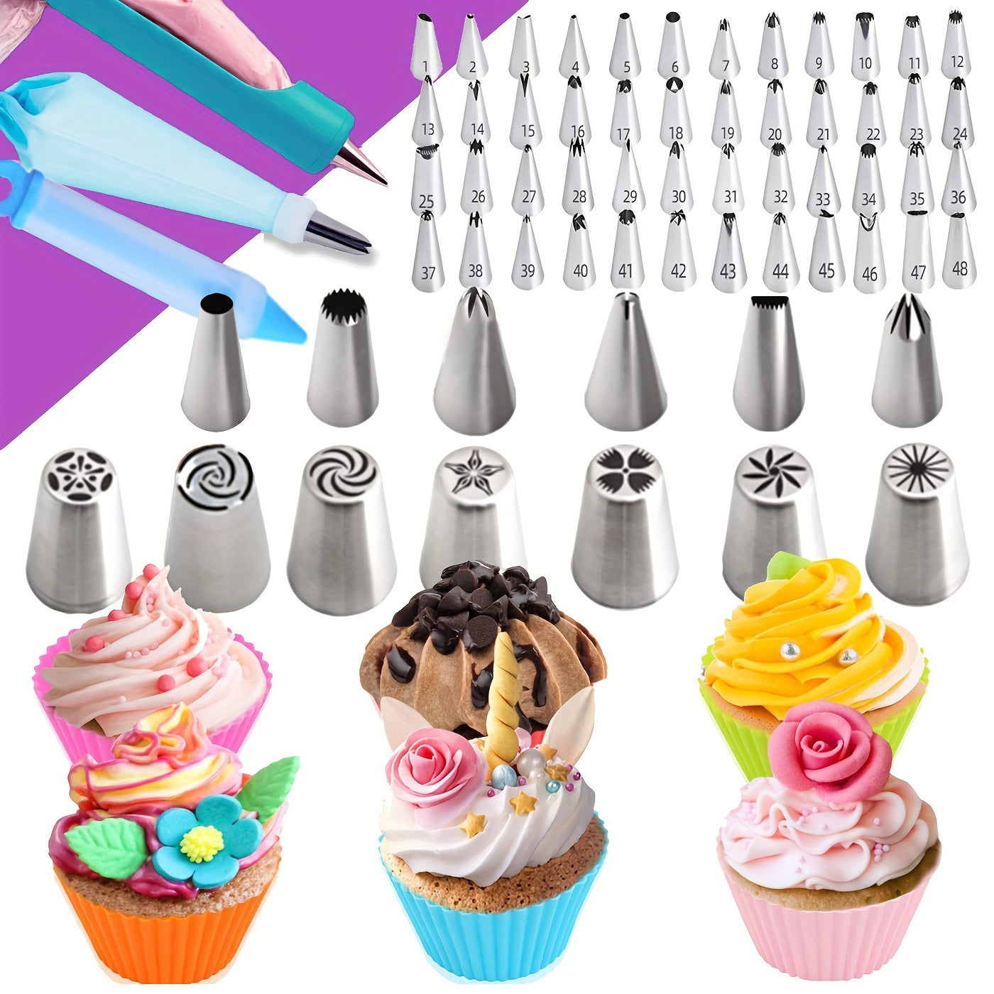 Ultimate 492-pc Cake Decorating Set - Rotating Turntable, Precision Tips, Reusable Piping Bags - Professional Quality For Bakers & Decorators