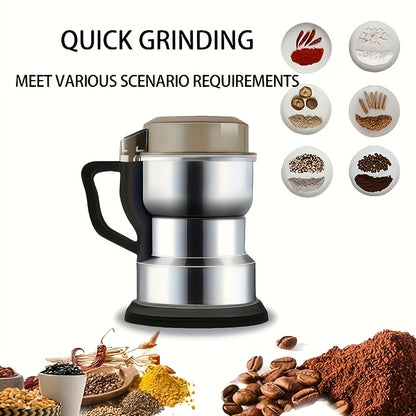 Grinder, 10-Second Quick Grinding, Grain Coffee Bean Grinder, Suitable for Beans, Spices, Nuts, 4-Blade Stainless Steel Electric Coffee Bean Grinder, 400Ml/14Oz Deep Grinding Chamber, Dry And Wet Dual-Purpose Food Processor, Quick And Even Grinding