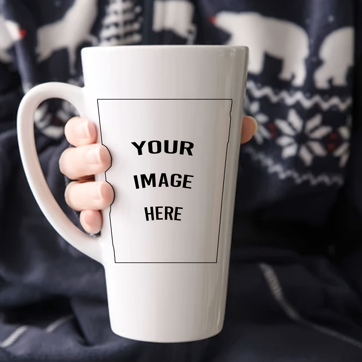 Personalized Photo & Logo Printing 17oz Ceramic Mug - Name/Photo/Logo, Gift for Tea Hot Beverages, Birthday Holiday Gift Suitable for, Elderly, Pet Lovers