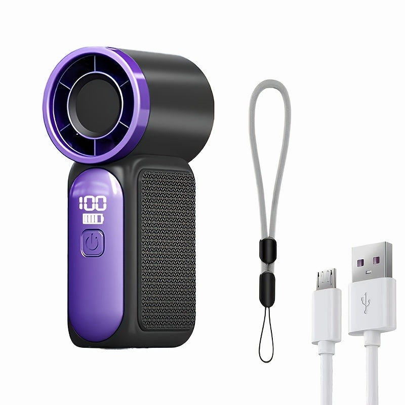2026 New High-Speed Mini Handheld Small Fan, 100-Speed Small Wind Cannon USB Charging Battery Life Turbine Portable Outdoor Fan, Mini Portable Outdoor Cooling Artifact