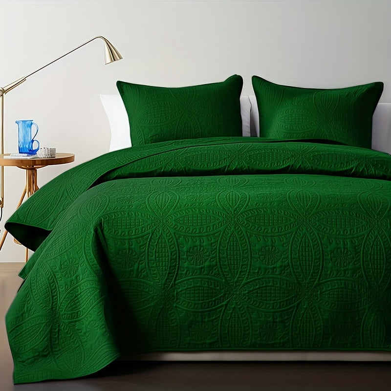 2/3pcs Quilt Set Bedspreads (1 Quilt, 1 Or 2 Pillowcase)-Soft Ventilate Quilt, Lightweight Microfiber Bedspread - Halloween And Christmas Modern Style Coin Pattern Coverlet, Gifts for Back-To-School Season, Suitable for School Dormitories