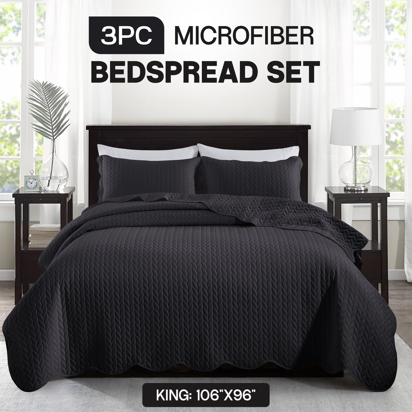 3pcs Bedspread Set Bedspreads with free Pillow Shams - Leaf Pattern Soft & Breathable Bedspread Lightweight Microfiber Bedspread - Modern Style Floral Pattern Coverlet For All Seasons - Christmas Gifts For Family And Friends (1 Bedspread, 1 Or 2 Pillow Sh