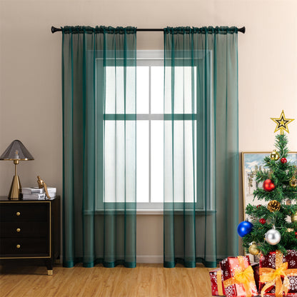 Sheer Curtains 2 Panels Rod Pocket – Light Filtering Privacy Window Drapes for Living Room Bedroom Modern Home Decor