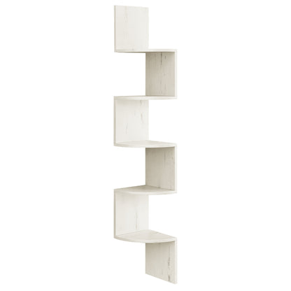 5-Tier Corner Floating Shelf Wall Mount - Space Saving Storage Rack for Bedroom, Living Room, Radial Display Organizer Easy Install (7.48*7.48*49.21inch), Wall Shelves for Display, Shelf for Living Room, Wall Shelves