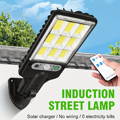 Solar Powered Street Light, 8/4/2pcs with Body Motion Sensor, 108COB Reflector LED Security Wall Lamp, with Remote Control, 3 Working Modes, for Garden Patio Porch Door Garage Spotlight, Thanksgiving New Year Christmas Gift Use-Lightup Your Home.
