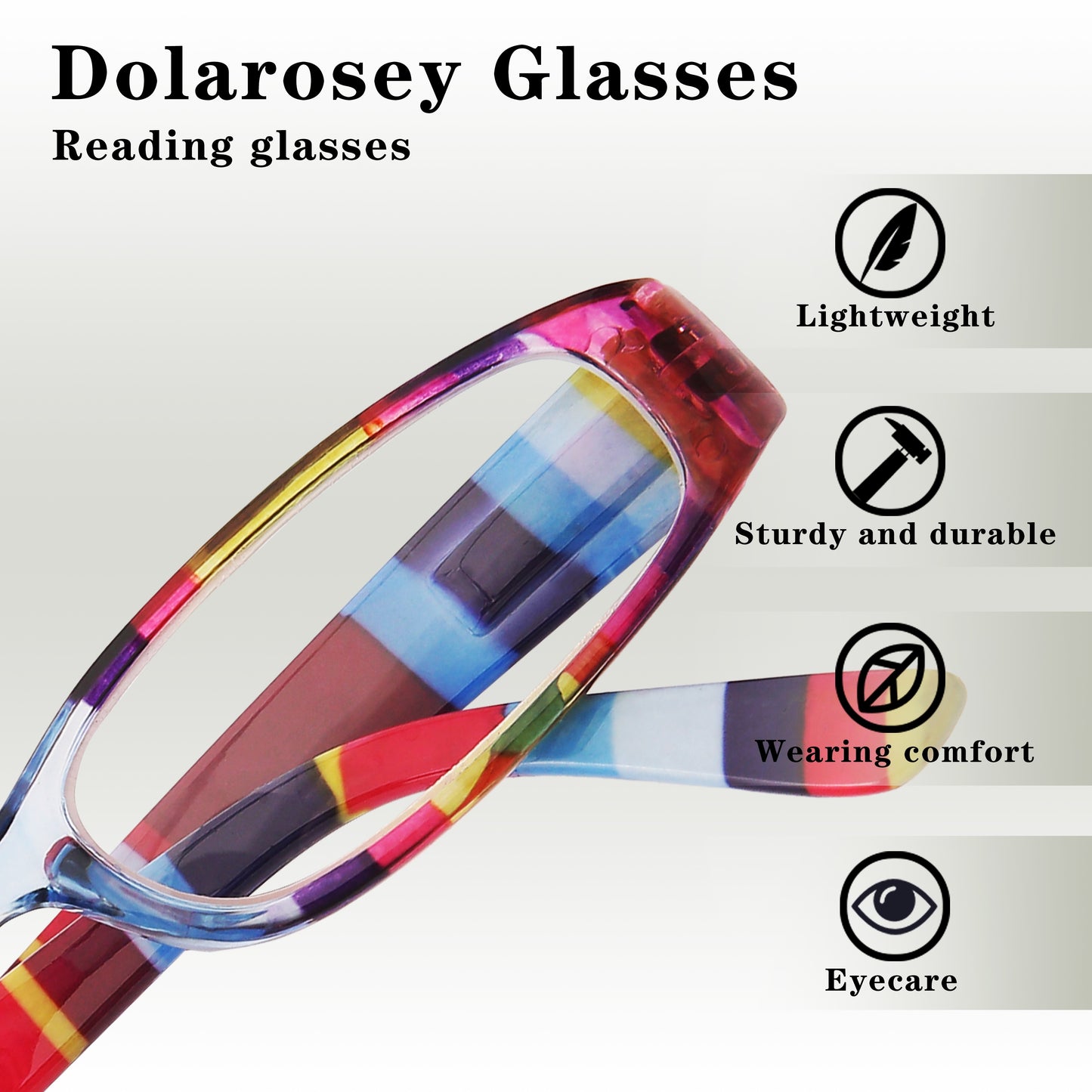 Set of 4 Retro Classic Reading Glasses with Printed Rectangle Frames for Both Men And Women Featuring Spring Hinges