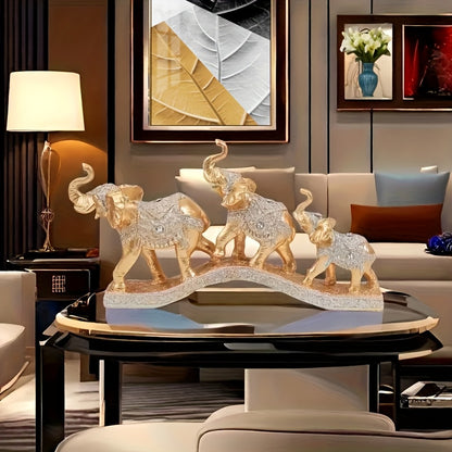 Statue Decor Figurines Elephants Figurine Elephant Statues for Home Decoration Lucky Elephant, Wine Rack, Statue Decoration Three Small Elephant Decorationentrance, Living Room, TV Cabinet, Wine Cabinet, Office, Auspicious Elephant Wealth Attracting