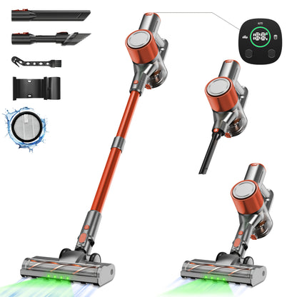Cordless Vacuum Cleaner for Home - Lightweight, 56-68Kpa Stick Vacuum with Rechargeable Battery, Max 45 Mins Runtime, 8-In-1 Handheld Vacuum for Hard Floors And Carpets Pet Hair