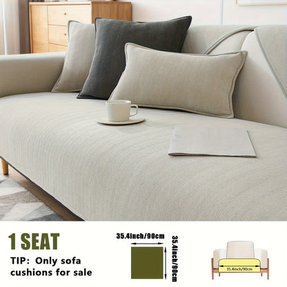 1pc of Pet-Friendly Chenille Ribbed Sofa Cover That Is Non-Slip And Machine Washable, Made from Soft Stretch Fabric Suitable for 2, 3, Or 4-Seater And Sectional Sofas. It Enhances Contemporary Home Decor in Living Rooms, Bedrooms, And Offices