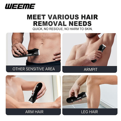 Men's Body Hair Trimmer USB Rechargeable - Chest, Leg & Armpit Hair Trimmer with LCD Display & LED Light, Cordless Electric Body Groomer for Men, Gift for Dad, Husband, Son, Birthday & Father's Day