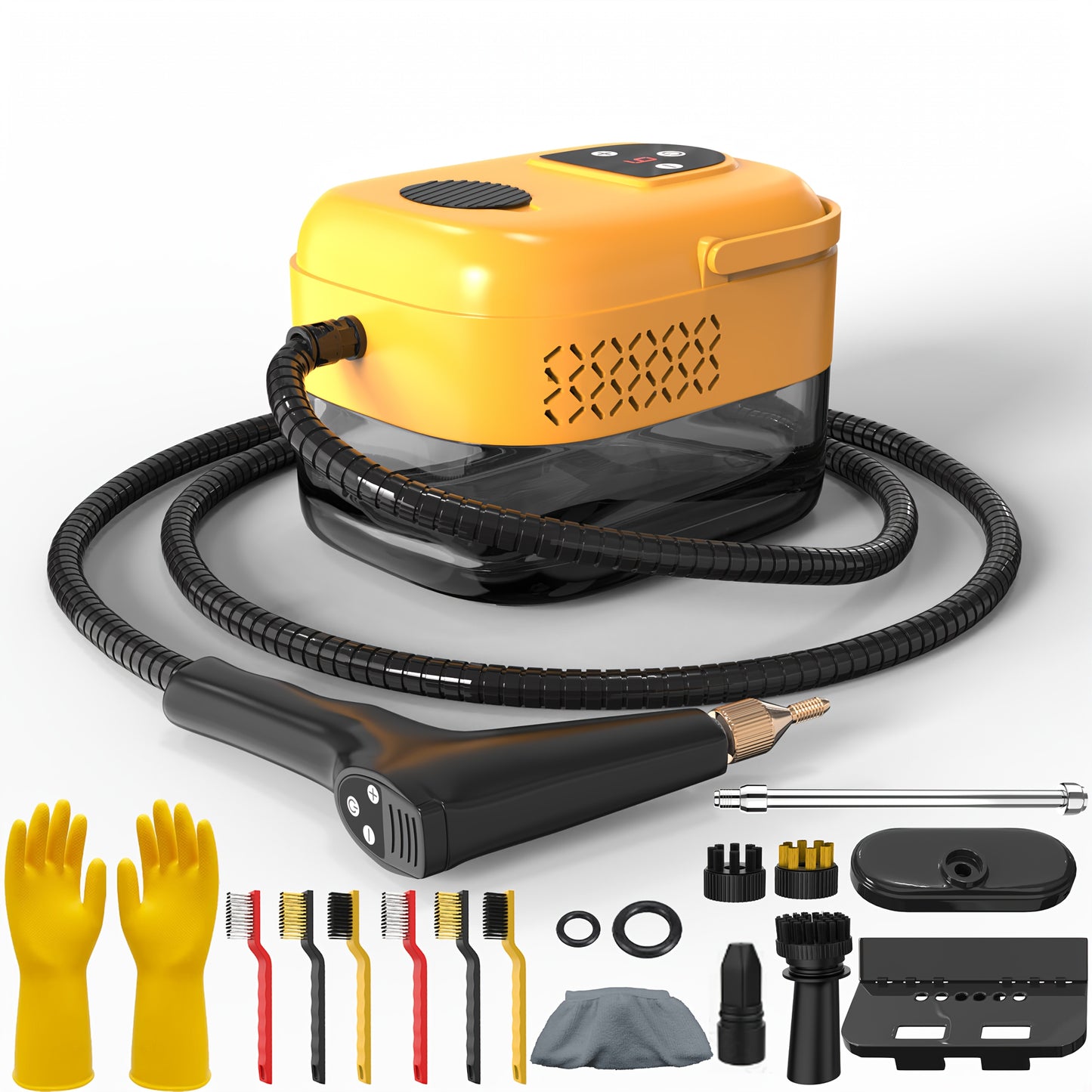 High-pressure And High-temperature Steam Cleaner, Household Steam Cleaner Handheld, High-temperature Carpet Cleaner, Easy to Carry, LCD Display, Multi-speed Control Button, Suitable for Kitchen Fume, Sofa, Tile Gap Cleaning