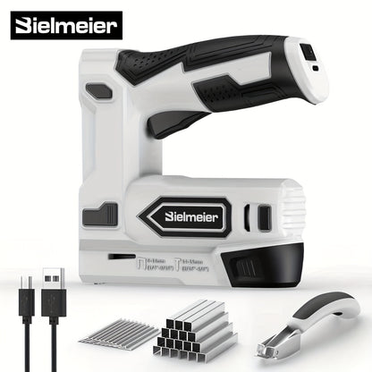 Bielmeier 20V/4V Cordless 2-in-1 Stapler/Brad Nailer, Brad Nailer Without Compressor And Cord, Lightweight Design, with Battery&Charger, 1600pcs Nails And Staples, for Carpentry And Home Improvement & Perfect Gifts