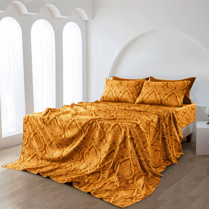 Lux Decor 4/6 Pieces Paisley Bed Sheet, Breathable Hotel Style Sheets, 100% polyester Sheets Deep Pockets, Easy-Fit, Soft & Wrinkle Free Cooling Bed Sheets, 6 Pc includes 4 pillowcases and 4 Pc (Twin & Twin xl) includes 2 pillowcases