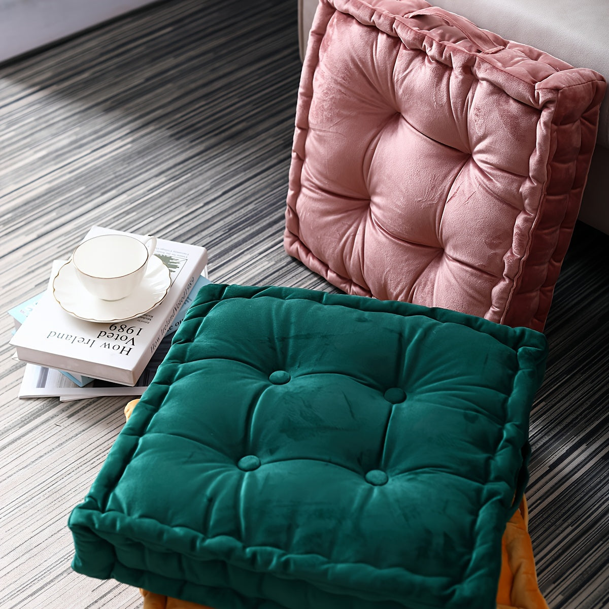 1pc Square Flannel Futon Mat Thickened for All Seasons, Chair and Stool Mat, Cushion, Steamed Bun Seat Mat, Futon Meditation Mat, Decorative Ornament, Bay Window Pillow