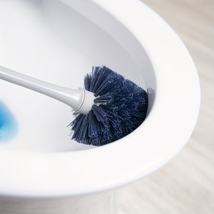Toilet Plunger and Bowl Brush Combo Set for Bathroom Cleaning - Heavy Duty Plunger with Holder & Toilet Brush with Caddy, 2-in-1 Bathroom Cleaning Set, Gray, Compact Storage for Home Bathroom