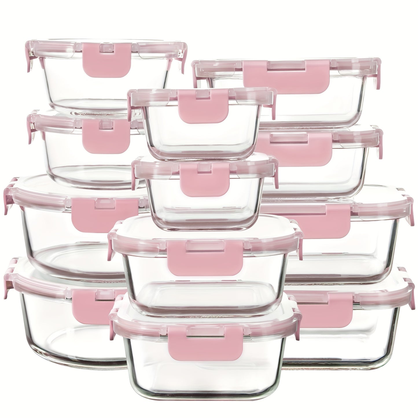 24pcs (12 Lids+12 Glass Bowl) Borosilicate Glass Food Storage Containers with Airtight Lids, Ideal for Meal Prep, Lunches - Microwave and Dishwasher Safe