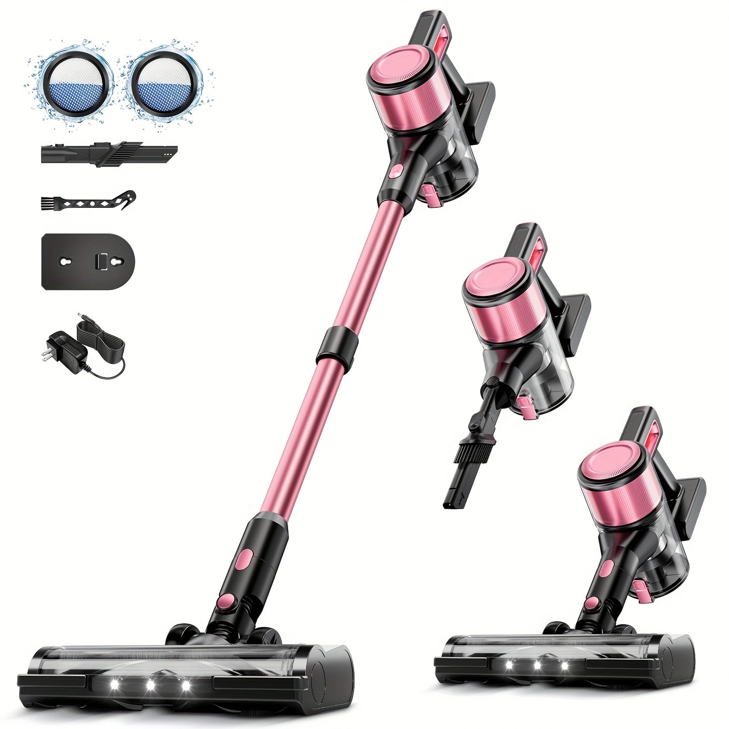 30-60Kpa Powerful Stick Vacuum, Up To 55Mins, Vacuum Cleaners For Home Anti-Tangled Lightweight Handheld For Hardwood Floor, Carpets, Pet Hair Includes Corded And Cordless Vacuum Cleaners