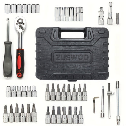 Impact Socket Set 53/54/194/518PCS – 3/8" Drive CR-V Steel | Metric 8-22mm & Imperial 5/16"-3/4" | Complete Socket Kit for Car Repair, DIY & Mechanics | Best Gift for Men