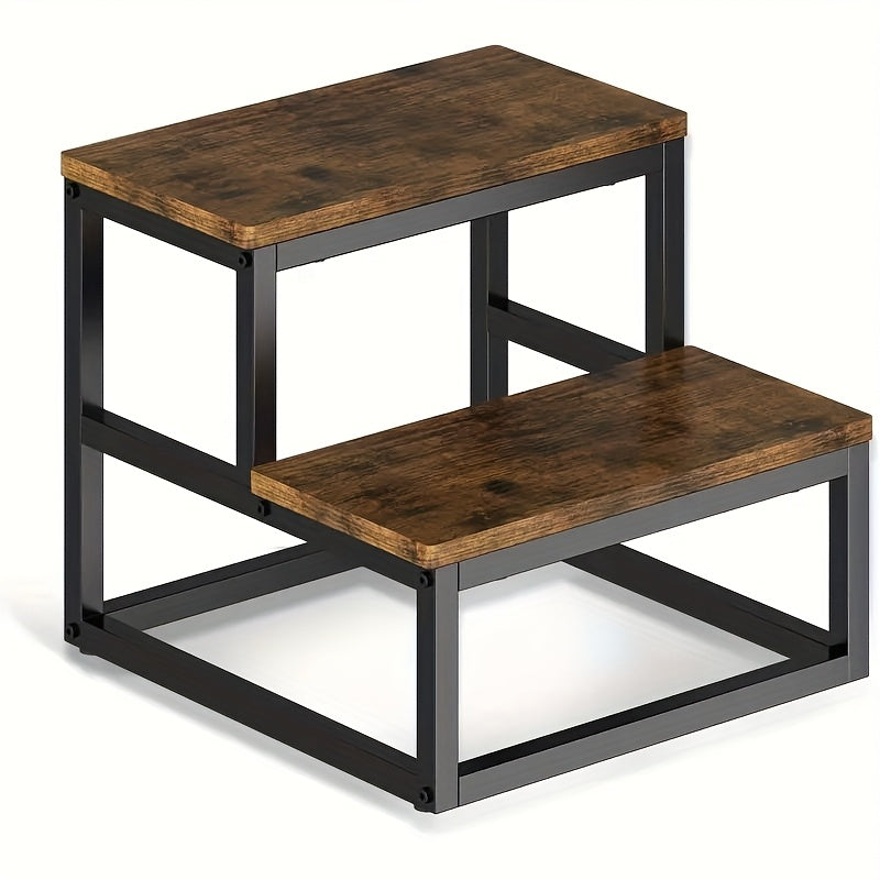 2 Tier Stepping Stool, Adult Heavy Duty Wooden Stepping Stool, Home Two Step Ladder, Multifunctional Bedside Stepping Stool,  Portable Stepping Stool for Bathroom, Bedroom, Kitchen, School, Durable Home Wooden Stepping Ladder, Easy to Carry